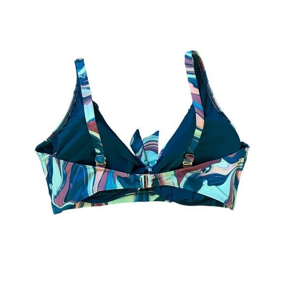New Birdsong Tie Front Bikini Top Tide Pool 40H - Picture 3 of 9